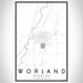 Worland Wyoming Map Print Portrait Orientation in Classic Style With Shaded Background
