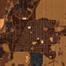 Worland Wyoming Map Print in Ember Style Zoomed In Close Up Showing Details