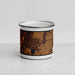 Front View Custom Worland Wyoming Map Enamel Mug in Ember