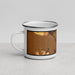 Left View Custom Worley Idaho Map Enamel Mug in Ember