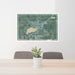 24x36 Worthington Minnesota Map Print Lanscape Orientation in Afternoon Style Behind 2 Chairs Table and Potted Plant