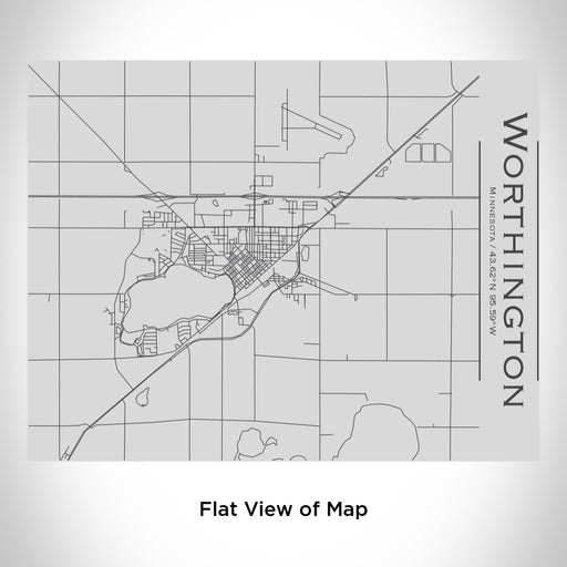 Rendered View of Worthington Minnesota Map Engraving on 20oz Stainless Steel Insulated Bottle with Bamboo Top