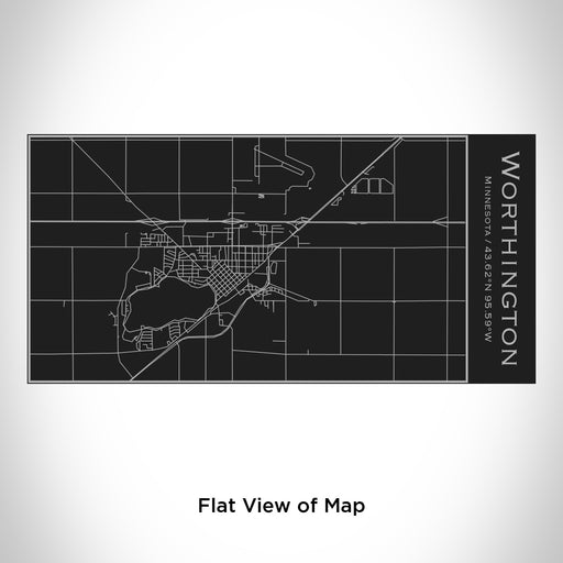Rendered View of Worthington Minnesota Map Engraving on 17oz Stainless Steel Insulated Cola Bottle in Black