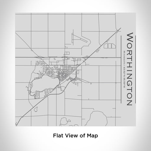 Rendered View of Worthington Minnesota Map Engraving on 17oz Stainless Steel Insulated Tumbler