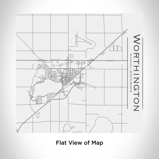 Rendered View of Worthington Minnesota Map Engraving on 17oz Stainless Steel Insulated Tumbler in White