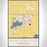 Worthington Minnesota Map Print Portrait Orientation in Woodblock Style With Shaded Background