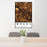 24x36 Wrens Georgia Map Print Portrait Orientation in Ember Style Behind 2 Chairs Table and Potted Plant