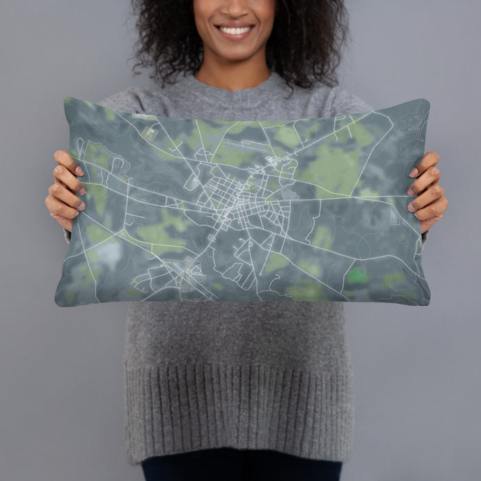 Person holding 20x12 Custom Wrens Georgia Map Throw Pillow in Afternoon