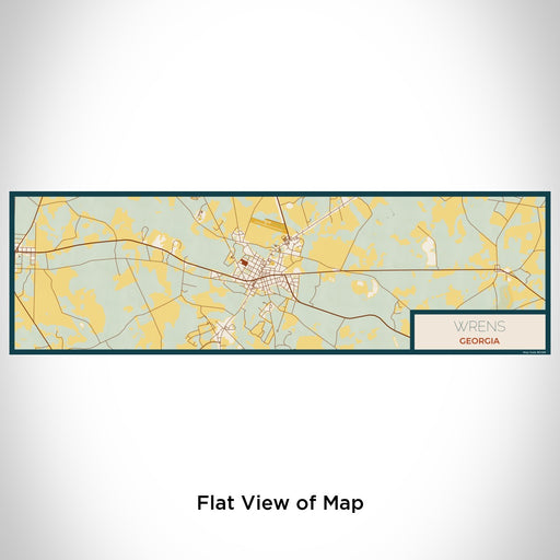 Flat View of Map Custom Wrens Georgia Map Enamel Mug in Woodblock