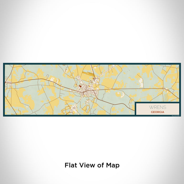 Flat View of Map Custom Wrens Georgia Map Enamel Mug in Woodblock
