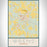 Wrens Georgia Map Print Portrait Orientation in Woodblock Style With Shaded Background