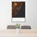 24x36 Wrightsville Beach North Carolina Map Print Portrait Orientation in Ember Style Behind 2 Chairs Table and Potted Plant