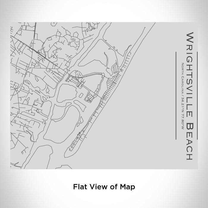 Rendered View of Wrightsville Beach North Carolina Map Engraving on 20oz Stainless Steel Insulated Bottle with Bamboo Top