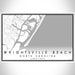 Wrightsville Beach North Carolina Map Print Landscape Orientation in Classic Style With Shaded Background