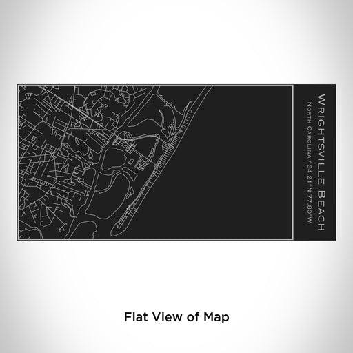 Rendered View of Wrightsville Beach North Carolina Map Engraving on 17oz Stainless Steel Insulated Cola Bottle in Black