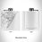 Rendered View of Wrightsville Beach North Carolina Map Engraving on 6oz Stainless Steel Flask in White
