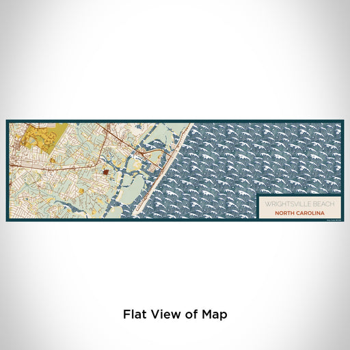 Flat View of Map Custom Wrightsville Beach North Carolina Map Enamel Mug in Woodblock