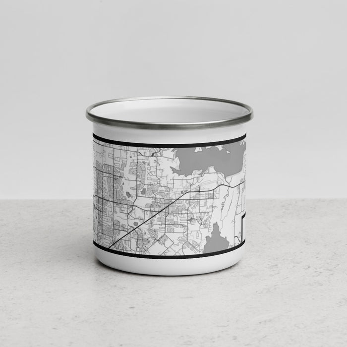 Front View Custom Wylie Texas Map Enamel Mug in Classic