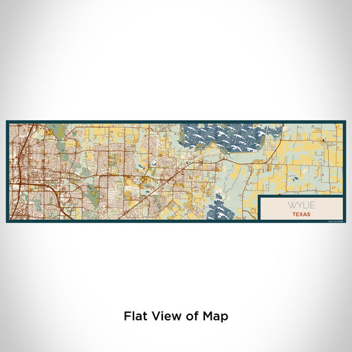 Flat View of Map Custom Wylie Texas Map Enamel Mug in Woodblock