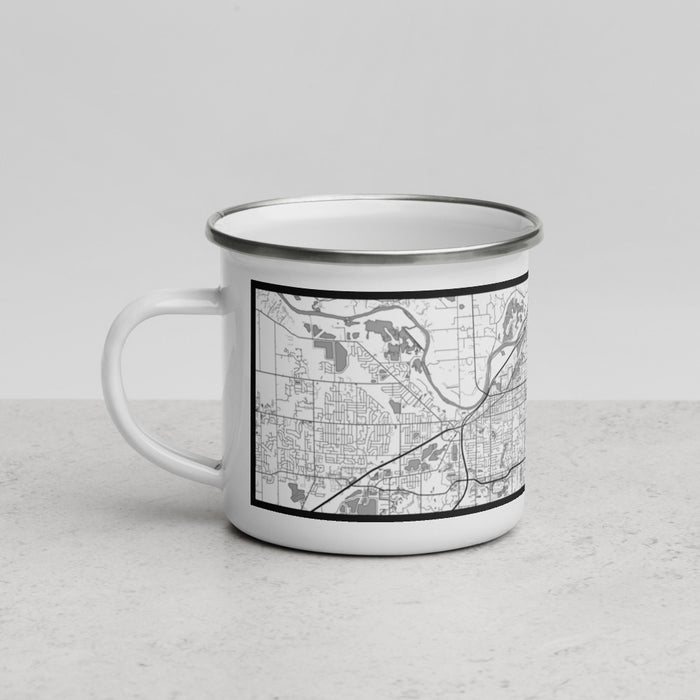 Left View Custom Wyoming Michigan Map Enamel Mug in Classic