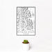 12x18 Wyoming Range Wyoming Map Print Portrait Orientation in Classic Style With Small Cactus Plant in White Planter