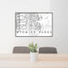 24x36 Wyoming Range Wyoming Map Print Lanscape Orientation in Classic Style Behind 2 Chairs Table and Potted Plant