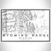 Wyoming Range Wyoming Map Print Landscape Orientation in Classic Style With Shaded Background