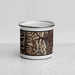 Front View Custom Wyoming Range Wyoming Map Enamel Mug in Ember