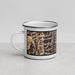Left View Custom Wyoming Range Wyoming Map Enamel Mug in Ember