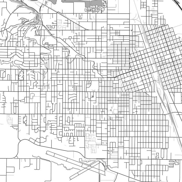 Yakima Washington Map Print in Classic Style Zoomed In Close Up Showing Details