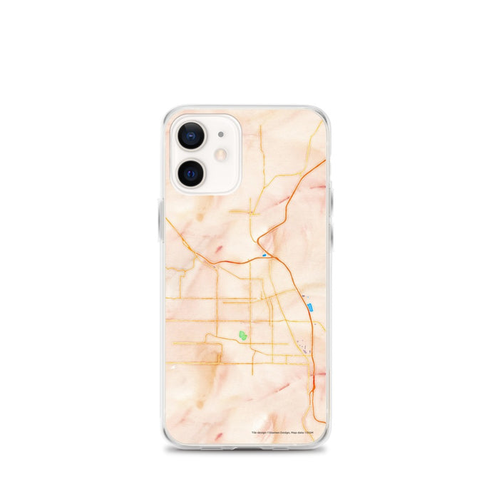 Custom Yakima Washington Map iPhone 12 mini Phone Case in Watercolor