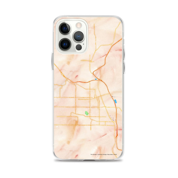 Custom Yakima Washington Map iPhone 12 Pro Max Phone Case in Watercolor
