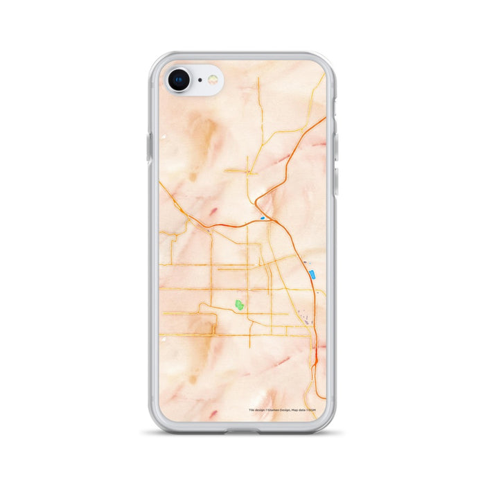 Custom Yakima Washington Map iPhone SE Phone Case in Watercolor