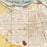 Yakima Washington Map Print in Woodblock Style Zoomed In Close Up Showing Details