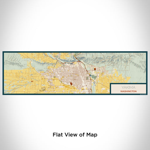 Flat View of Map Custom Yakima Washington Map Enamel Mug in Woodblock