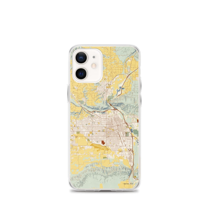 Custom Yakima Washington Map iPhone 12 mini Phone Case in Woodblock