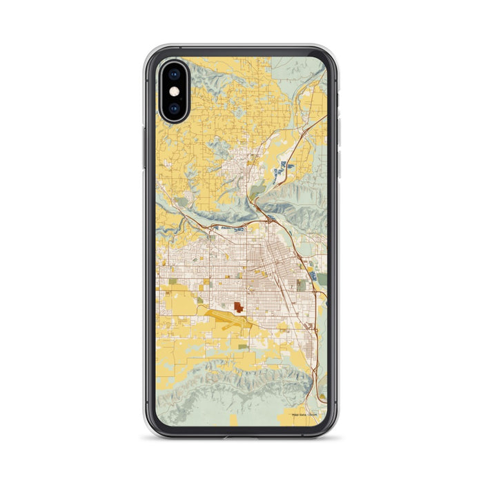Custom Yakima Washington Map Phone Case in Woodblock