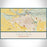 Yakima Washington Map Print Landscape Orientation in Woodblock Style With Shaded Background