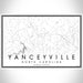 Yanceyville North Carolina Map Print Landscape Orientation in Classic Style With Shaded Background