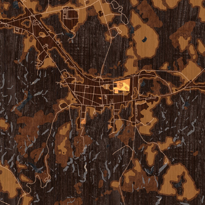 Yanceyville North Carolina Map Print in Ember Style Zoomed In Close Up Showing Details