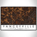 Yanceyville North Carolina Map Print Landscape Orientation in Ember Style With Shaded Background