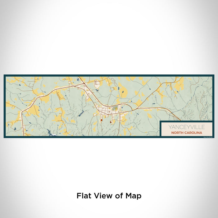 Flat View of Map Custom Yanceyville North Carolina Map Enamel Mug in Woodblock