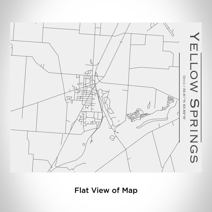 Rendered View of Yellow Springs Ohio Map Engraving on 20oz Stainless Steel Insulated Bottle with Bamboo Top in White