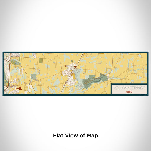 Flat View of Map Custom Yellow Springs Ohio Map Enamel Mug in Woodblock