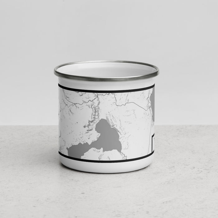 Front View Custom Yellowstone National Park Map Enamel Mug in Classic