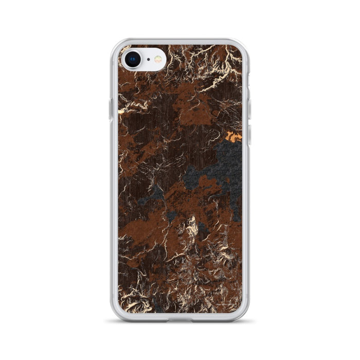 Custom Yellowstone National Park Map iPhone SE Phone Case in Ember