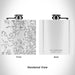 Rendered View of Yellowstone National Park Map Engraving on 6oz Stainless Steel Flask in White
