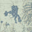 Yellowstone National Park Map Print in Woodblock Style Zoomed In Close Up Showing Details