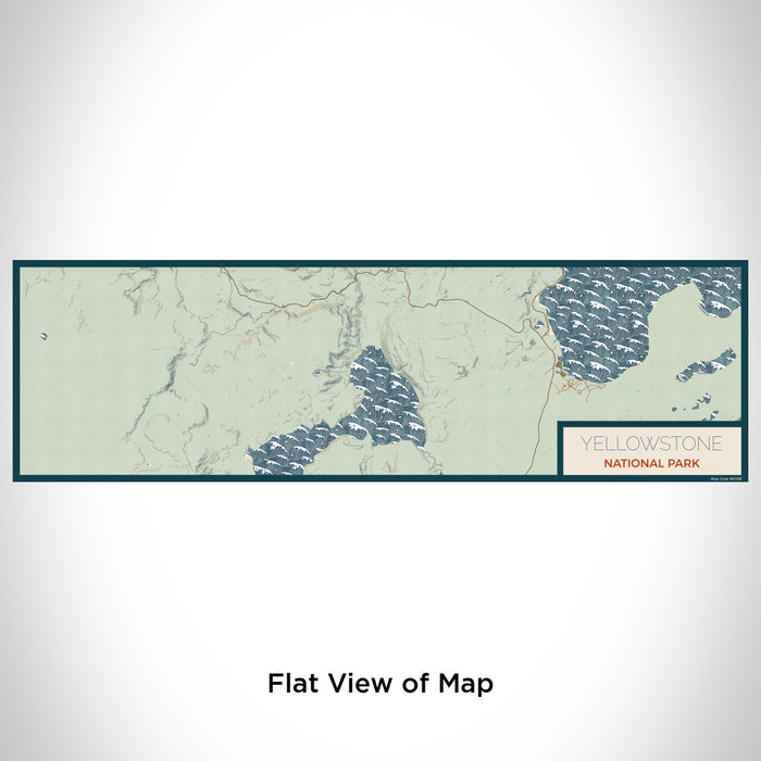Flat View of Map Custom Yellowstone National Park Map Enamel Mug in Woodblock