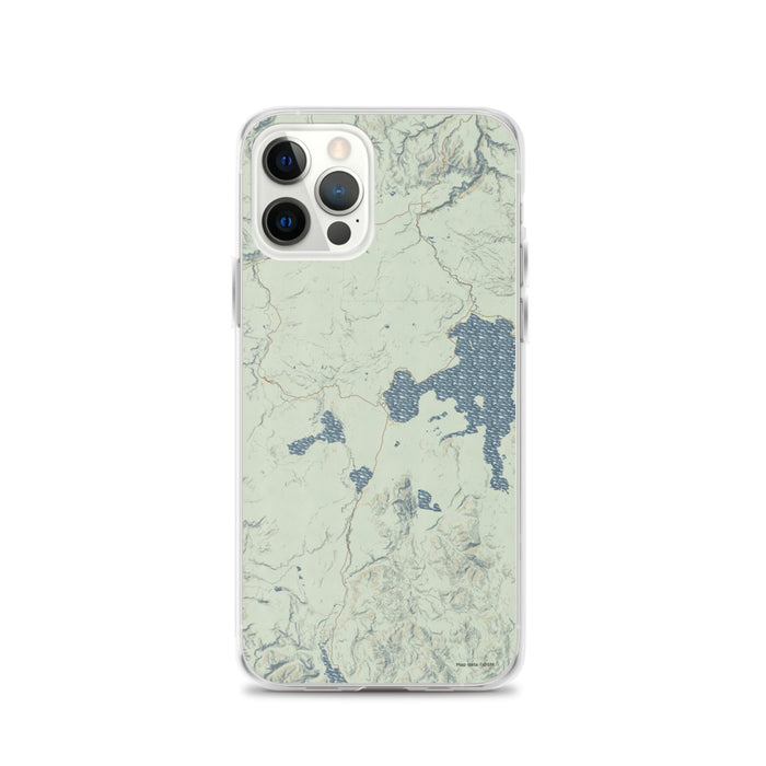 Custom Yellowstone National Park Map iPhone 12 Pro Phone Case in Woodblock